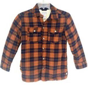 Tommy Bahama Plaid Sherpa Lined Button Up Flannel Work Shirt Youth Size 14 XL
